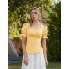 image:imageScarlet Darkness Peasant Tops for Women Vintage Puff Sleeve Square Neck Renaissance ShirtSoft Yellow