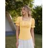 image:imageScarlet Darkness Peasant Tops for Women Vintage Puff Sleeve Square Neck Renaissance ShirtSoft Yellow