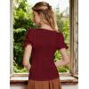 image:imageScarlet Darkness Peasant Tops for Women Vintage Puff Sleeve Square Neck Renaissance ShirtVine Red