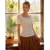 image:imageScarlet Darkness Peasant Tops for Women Vintage Puff Sleeve Square Neck Renaissance ShirtWhite