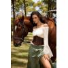 image:imageScarlet Darkness Renaissance Shirt Women Bell Sleeve Off The Shoulder Pirate Blouse Peasant Dressy TopBeige