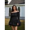 image:imageScarlet Darkness Renaissance Shirt Women Bell Sleeve Off The Shoulder Pirate Blouse Peasant Dressy TopBlack