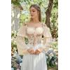image:imageScarlet Darkness Renaissance Shirt Women Long Sleeve Off Shoulder Tops Pirate Peasant BlouseApricot