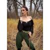 image:imageScarlet Darkness Renaissance Shirt Women Long Sleeve Off Shoulder Tops Pirate Peasant BlouseBlack