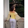 image:imageScarlet Darkness Renaissance Shirt Women Long Sleeve Off Shoulder Tops Pirate Peasant BlouseLight Yellow