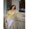 image:imageScarlet Darkness Renaissance Shirt Women Long Sleeve Off Shoulder Tops Pirate Peasant BlouseLight Yellow