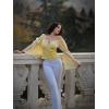 image:imageScarlet Darkness Renaissance Shirt Women Long Sleeve Off Shoulder Tops Pirate Peasant BlouseLight Yellow