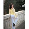 image:imageScarlet Darkness Renaissance Shirt Women Long Sleeve Off Shoulder Tops Pirate Peasant BlouseLight Yellow