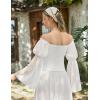 image:imageScarlet Darkness Renaissance Shirt Women Long Sleeve Off Shoulder Tops Pirate Peasant BlouseWhite