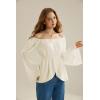 image:imageScarlet Darkness Renaissance Shirt Women Off Shoulder Bell Sleeve Tops Pirate Peasant BlouseBeige