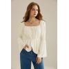 image:imageScarlet Darkness Renaissance Shirt Women Off Shoulder Bell Sleeve Tops Pirate Peasant BlouseBeige