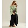 image:imageScarlet Darkness Renaissance Shirt Women Off Shoulder Bell Sleeve Tops Pirate Peasant BlouseLight Green