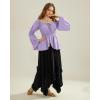 image:imageScarlet Darkness Renaissance Shirt Women Off Shoulder Bell Sleeve Tops Pirate Peasant BlouseLight Purple