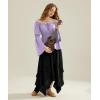 image:imageScarlet Darkness Renaissance Shirt Women Off Shoulder Bell Sleeve Tops Pirate Peasant BlouseLight Purple