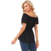 image:imageScarlet Darkness Renaissance Shirt Women Off Shoulder Short Sleeve Tops Summer Peasant Pirate Shirt Peplum BlouseBlack