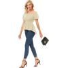 image:imageScarlet Darkness Renaissance Shirt Women Off Shoulder Short Sleeve Tops Summer Peasant Pirate Shirt Peplum BlouseLight Apricot