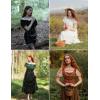 image:imageScarlet Darkness Renaissance Shirt Women Off Shoulder Short Sleeve Tops Summer Peasant Pirate Shirt Peplum BlouseWine Red