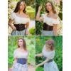 image:imageScarlet Darkness Renaissance Shirt Women Off The Shoulder Corset Tops Peasant BlouseBlack