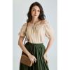 image:imageScarlet Darkness Renaissance Shirt Women Summer Off Shoulder Short Sleeve Peasant TopsApricot