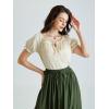 image:imageScarlet Darkness Renaissance Shirt Women Summer Off Shoulder Short Sleeve Peasant TopsBeige