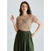 image:imageScarlet Darkness Renaissance Shirt Women Summer Off Shoulder Short Sleeve Peasant TopsKhaki