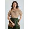 image:imageScarlet Darkness Renaissance Shirt Women Summer Off Shoulder Short Sleeve Peasant TopsKhaki