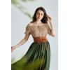 image:imageScarlet Darkness Renaissance Shirt Women Summer Off Shoulder Short Sleeve Peasant TopsKhaki