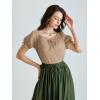 image:imageScarlet Darkness Renaissance Shirt Women Summer Off Shoulder Short Sleeve Peasant TopsKhaki