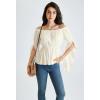 image:imageScarlet Darkness Renaissance Shirt for Women Bell Sleeve Peasant Tops and BlouseLight Apricot