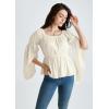 image:imageScarlet Darkness Renaissance Shirt for Women Bell Sleeve Peasant Tops and BlouseLight Apricot