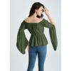 image:imageScarlet Darkness Renaissance Shirt for Women Bell Sleeve Peasant Tops and BlouseOlive Green