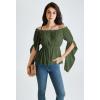 image:imageScarlet Darkness Renaissance Shirt for Women Bell Sleeve Peasant Tops and BlouseOlive Green