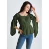 image:imageScarlet Darkness Renaissance Shirt for Women Bell Sleeve Peasant Tops and BlouseOlive Green