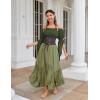 image:imageScarlet Darkness Renaissance Shirt for Women Bell Sleeve Peasant Tops and BlouseOlive Green