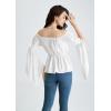 image:imageScarlet Darkness Renaissance Shirt for Women Bell Sleeve Peasant Tops and BlouseWhite