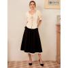 image:imageScarlet Darkness Renaissance Shirts for Women Summer Plus Size Laceup TopsApricot