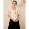 image:imageScarlet Darkness Renaissance Shirts for Women Summer Plus Size Laceup TopsApricot