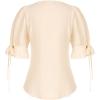 image:imageScarlet Darkness Renaissance Shirts for Women Summer Plus Size Laceup TopsApricot