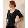 image:imageScarlet Darkness Renaissance Shirts for Women Summer Plus Size Laceup TopsBlack