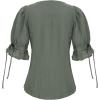 image:imageScarlet Darkness Renaissance Shirts for Women Summer Plus Size Laceup TopsGreen Gray