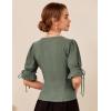 image:imageScarlet Darkness Renaissance Shirts for Women Summer Plus Size Laceup TopsGreen Gray