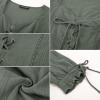 image:imageScarlet Darkness Renaissance Shirts for Women Summer Plus Size Laceup TopsGreen Gray