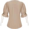 image:imageScarlet Darkness Renaissance Shirts for Women Summer Plus Size Laceup TopsLight Khaki