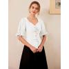 image:imageScarlet Darkness Renaissance Shirts for Women Summer Plus Size Laceup TopsWhite