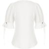 image:imageScarlet Darkness Renaissance Shirts for Women Summer Plus Size Laceup TopsWhite