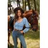 image:imageScarlet Darkness Vintage Corset Tops for Women Renaissance Blouse Off Shoulder Long Sleeve TopBlue