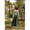 image:imageScarlet Darkness Vintage Corset Tops for Women Renaissance Blouse Off Shoulder Long Sleeve TopGreen