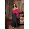 image:imageScarlet Darkness Vintage Corset Tops for Women Renaissance Blouse Off Shoulder Long Sleeve TopPink
