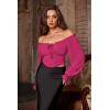 image:imageScarlet Darkness Vintage Corset Tops for Women Renaissance Blouse Off Shoulder Long Sleeve TopPink