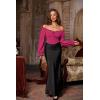 image:imageScarlet Darkness Vintage Corset Tops for Women Renaissance Blouse Off Shoulder Long Sleeve TopPink